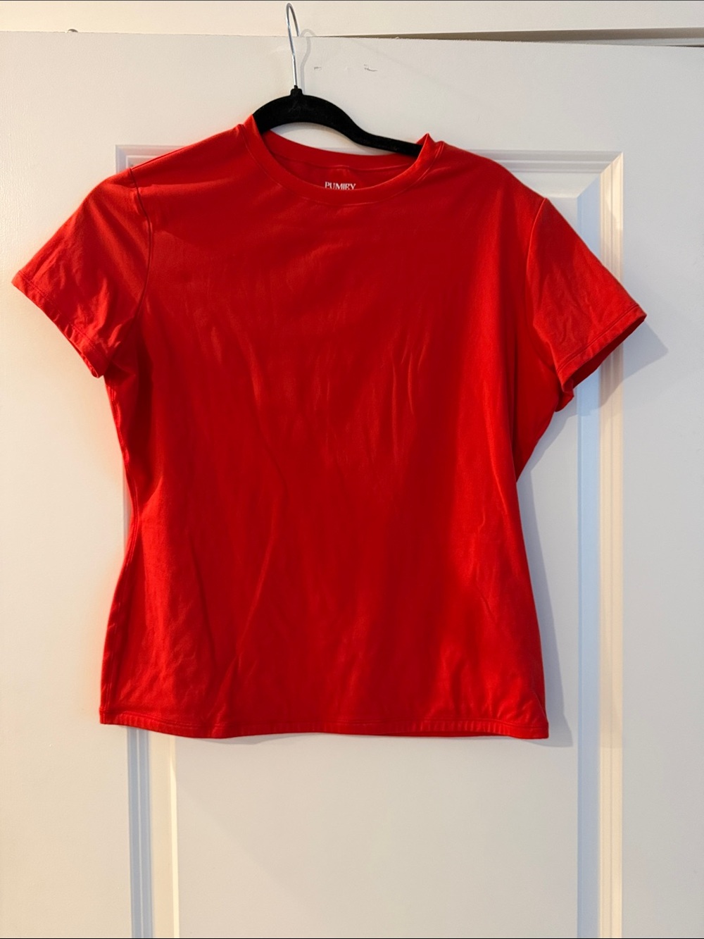 Red Short‑Sleeve Crewneck Tee never worn fits very snug for xl